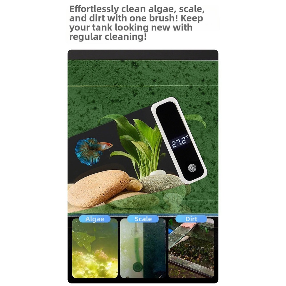 Fish Tank Magnetic Cleaning Brush with Temperature Sensor and Digital Screen - Picture 28 of 40