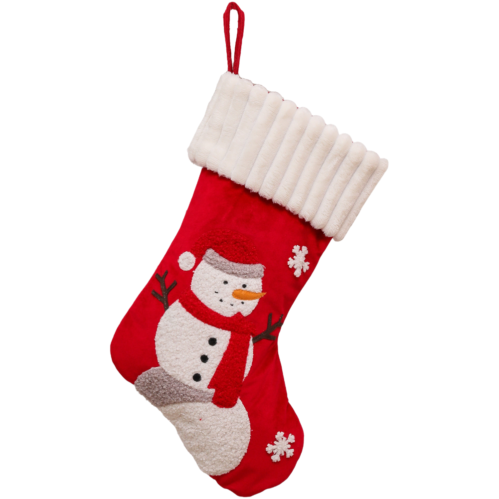 Large Cloth Christmas Stocking Ornament 37x26 cm with Classic Holiday Motifs - Picture 8 of 8