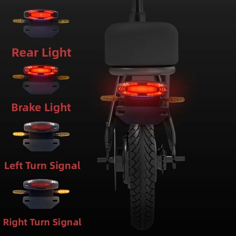 Ebike Rear LED Taillight Brake Light Turn Signal 6pin 3648V Compatible
