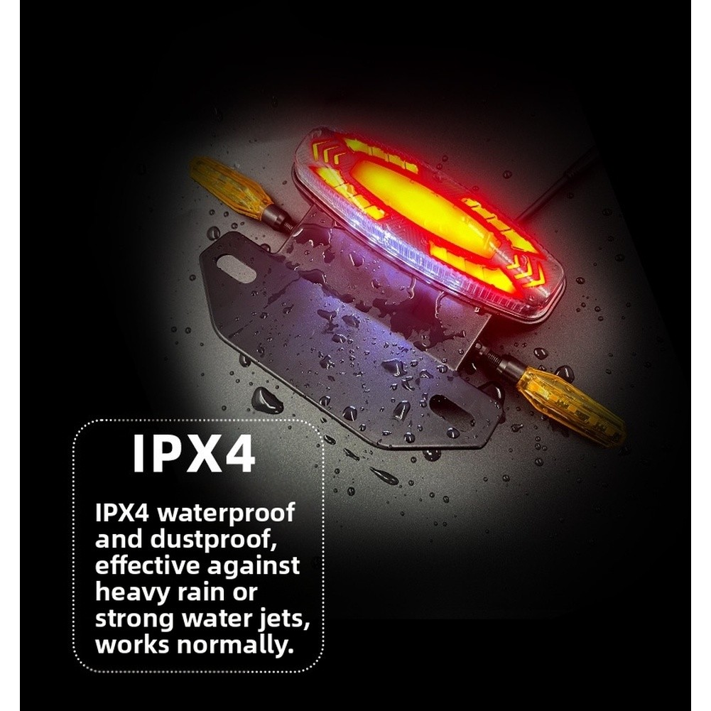 Ebike Rear LED Taillight Brake Light Turn Signal 6pin 3648V Compatible