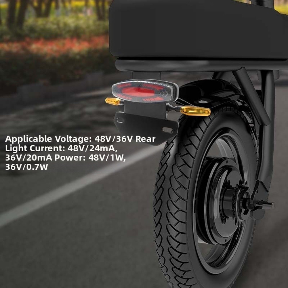 Ebike Rear LED Taillight Brake Light Turn Signal 6pin 3648V Compatible