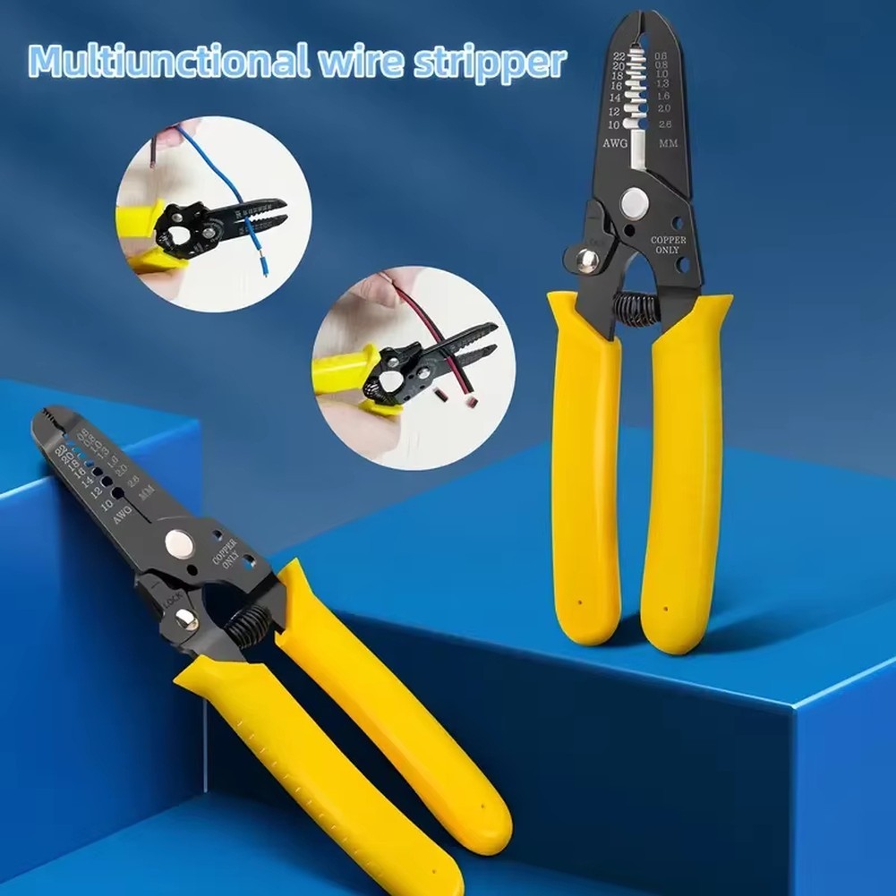 Professional Electrical Wire Stripping Pliers with Cut Crimp and Strip