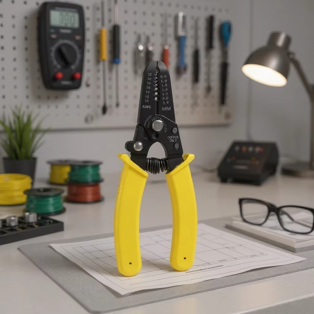 Professional Electrical Wire Stripping Pliers with Cut Crimp and Strip