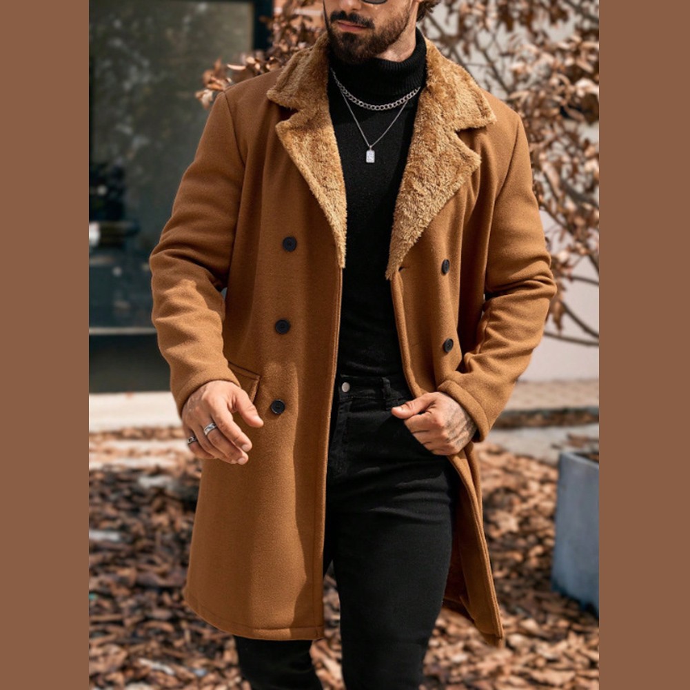 Mens Winter Jacket Double Breasted Closure 96% Polyester 4% Spandex Autumn - Picture 23 of 27