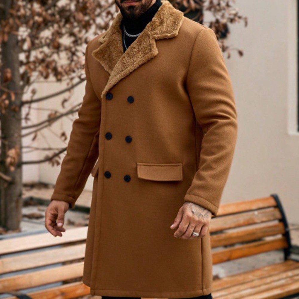 Mens Winter Jacket Double Breasted Closure 96% Polyester 4% Spandex Autumn - Picture 26 of 27