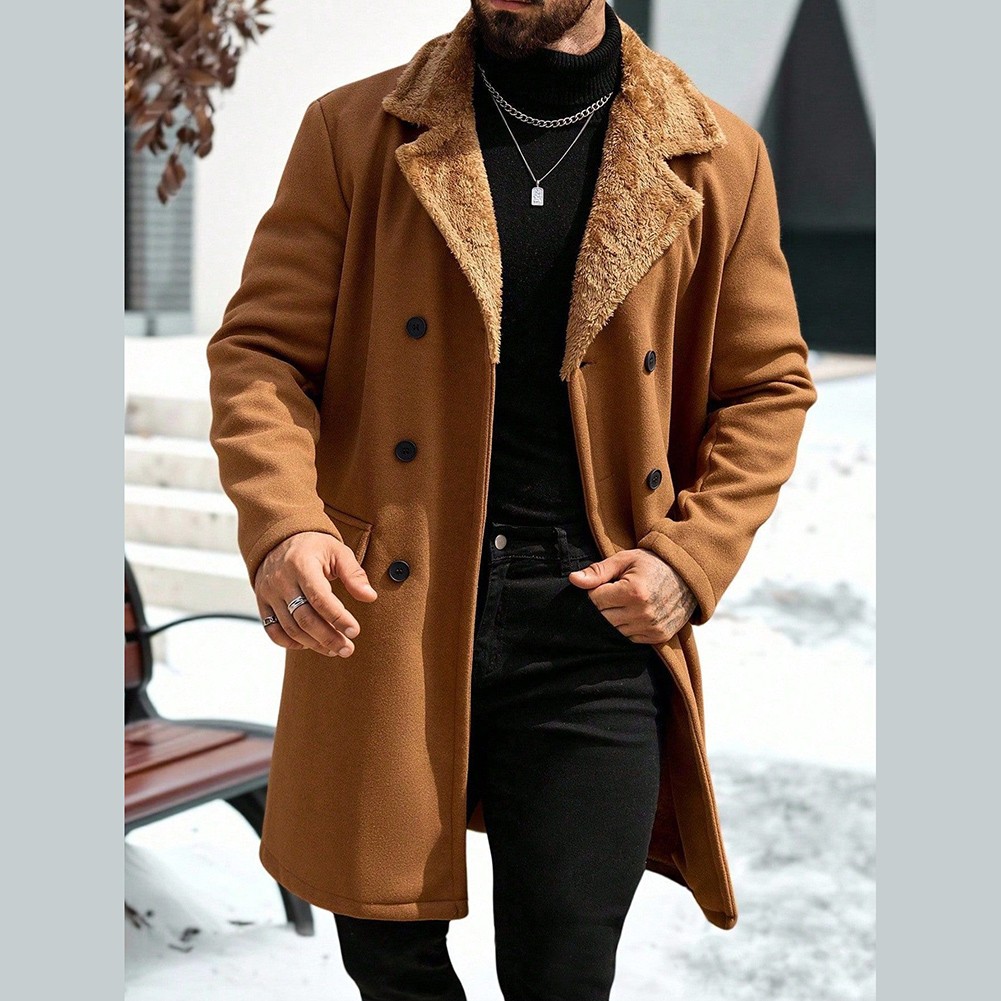 Mens Winter Jacket Double Breasted Closure 96% Polyester 4% Spandex Autumn - Picture 16 of 27