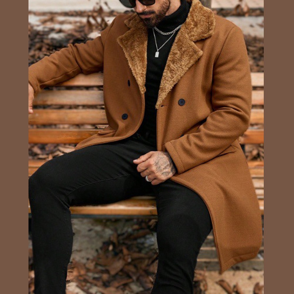 Mens Winter Jacket Double Breasted Closure 96% Polyester 4% Spandex Autumn - Picture 27 of 27