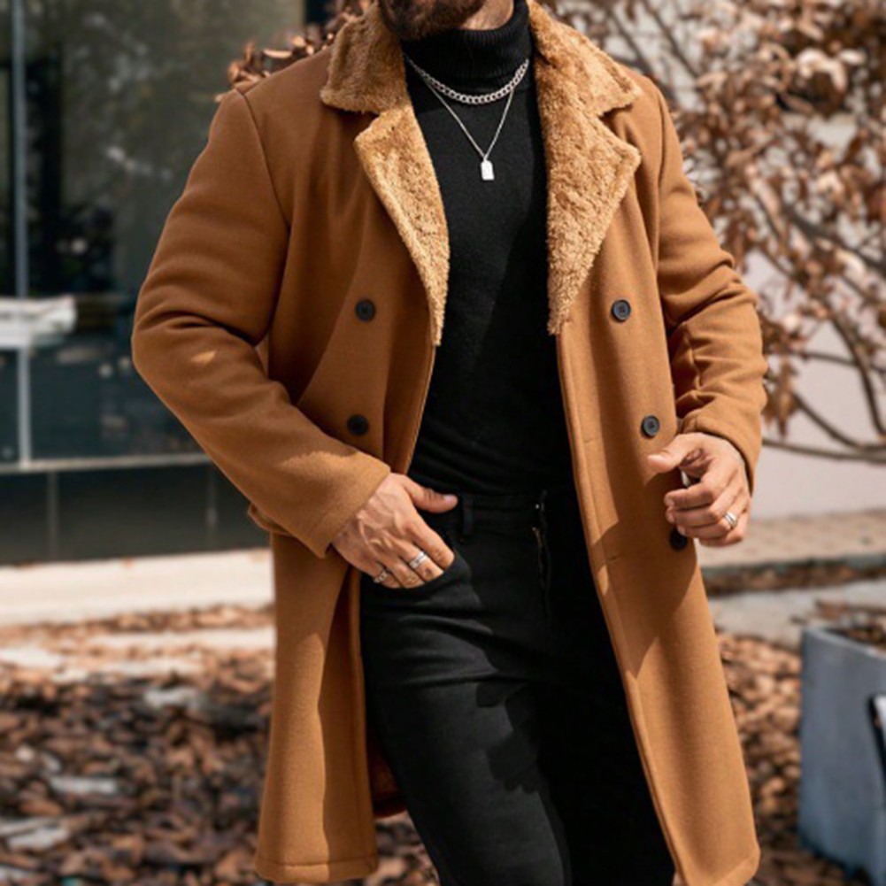 Mens Winter Jacket Double Breasted Closure 96% Polyester 4% Spandex Autumn - Picture 24 of 27