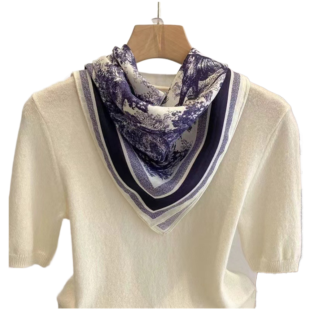 Green Cotton Linen Scarf 70x70cm Autumn Shawl Wrap Neck Warmer with Embroidery - Picture 16 of 26