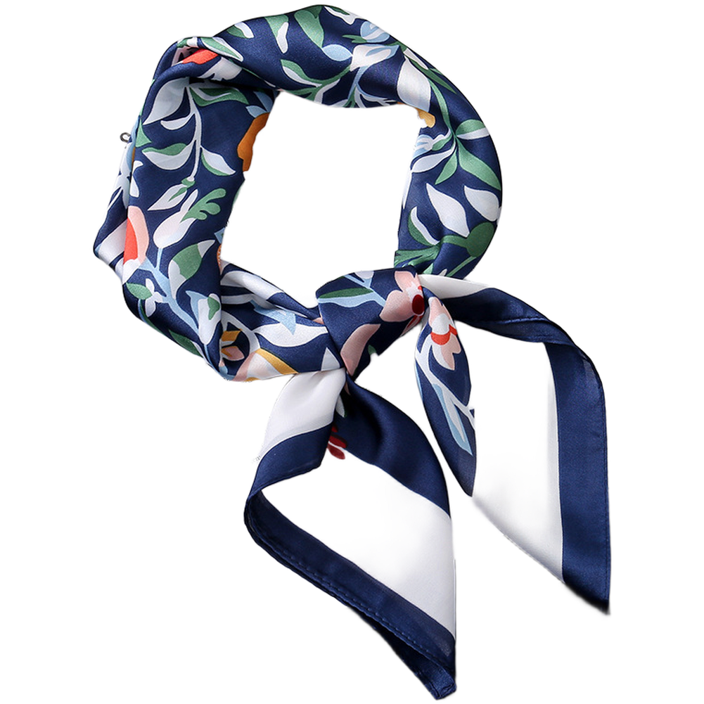 Lightweight Spring Floral Print Scarf Square 70x70 CM Polyester Twill Fabric - Picture 12 of 14