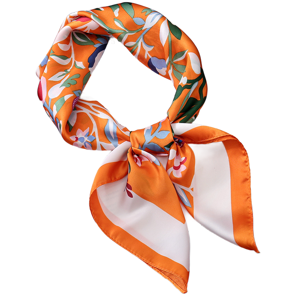 Lightweight Spring Floral Print Scarf Square 70x70 CM Polyester Twill Fabric - Picture 14 of 14