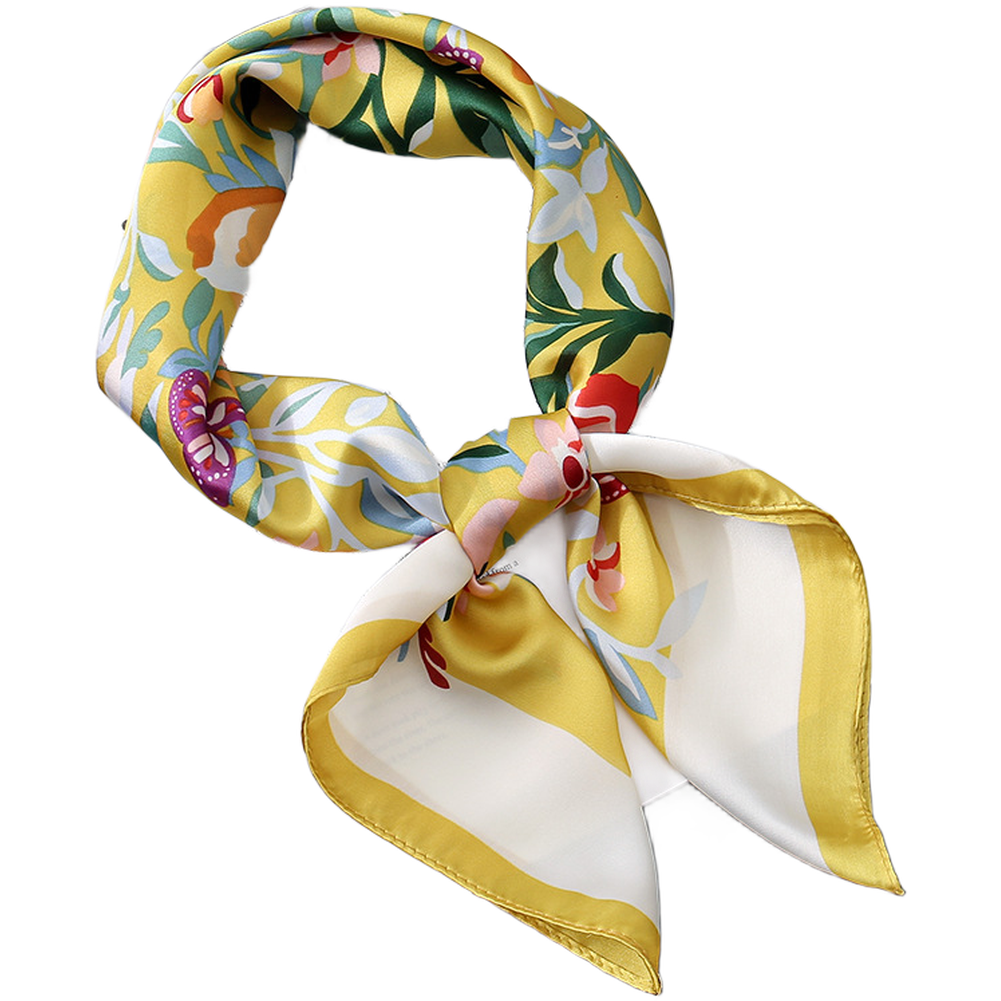 Lightweight Spring Floral Print Scarf Square 70x70 CM Polyester Twill Fabric - Picture 10 of 14