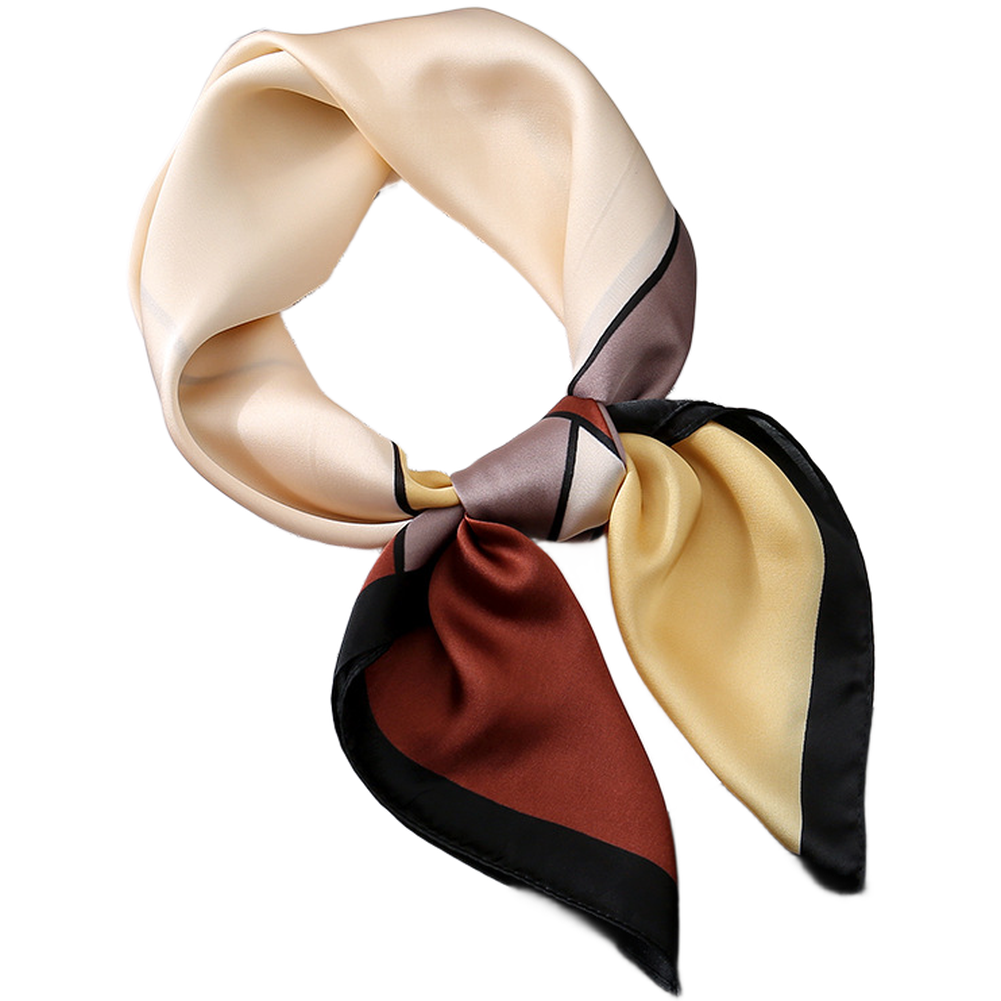 Fashion Square Scarf 70x70cm Lightweight Simulated Silk with Geometric Pattern - Picture 14 of 14
