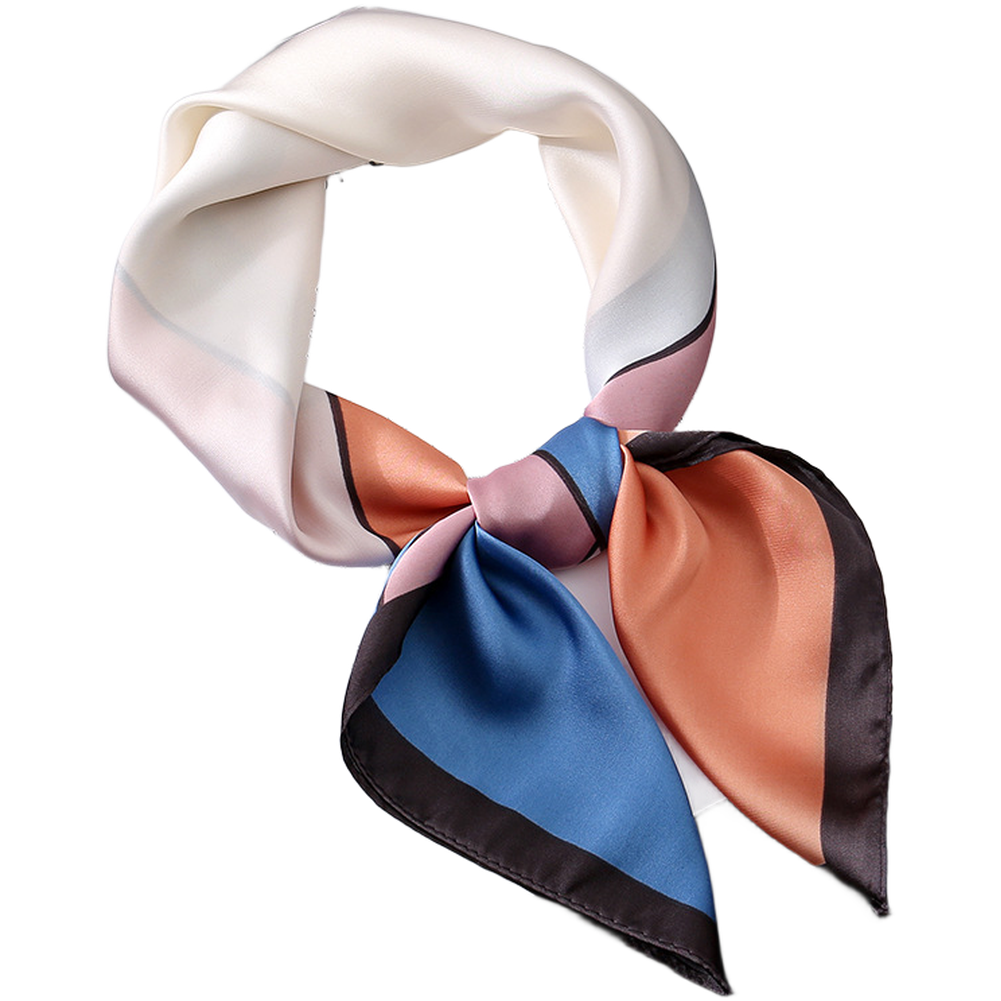 Fashion Square Scarf 70x70cm Lightweight Simulated Silk with Geometric Pattern - Picture 10 of 14