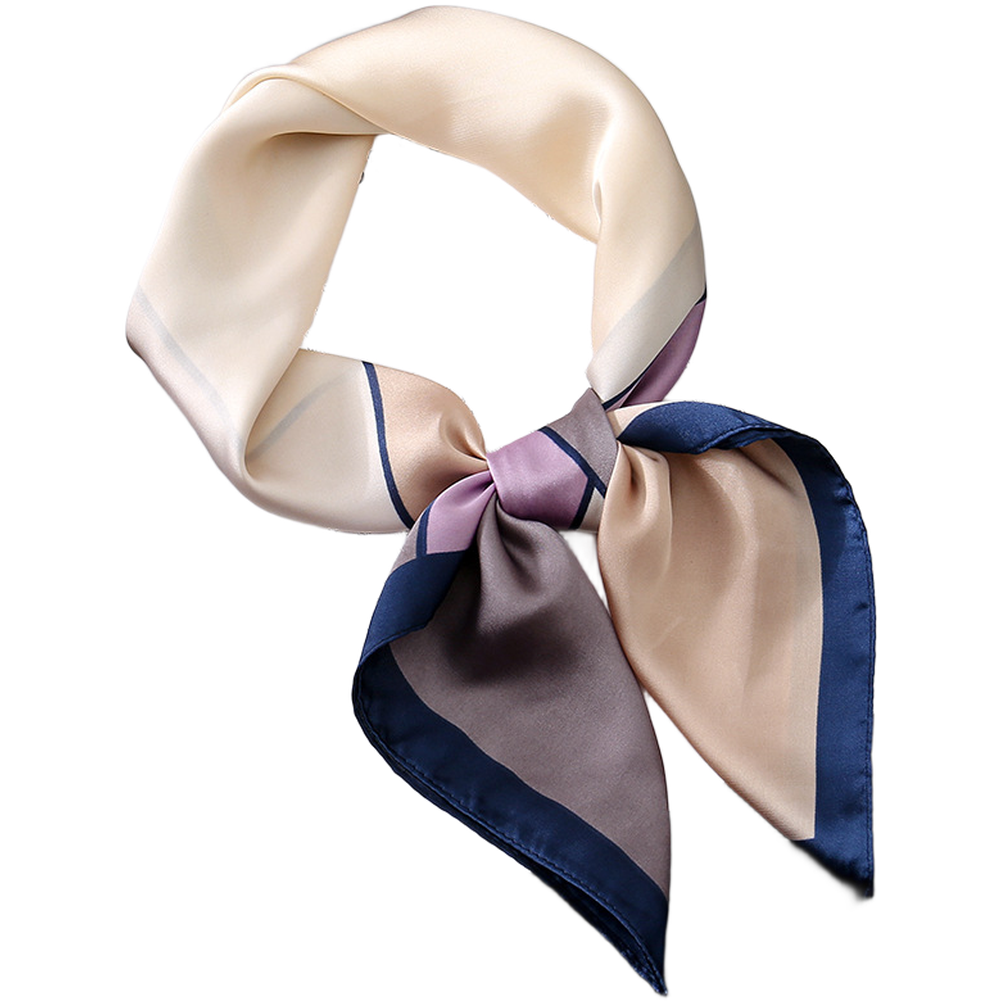 Fashion Square Scarf 70x70cm Lightweight Simulated Silk with Geometric Pattern - Picture 12 of 14