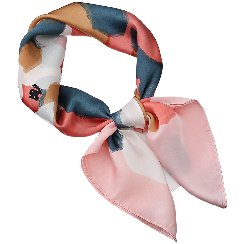 Simulation Silk Scarf 70x70cm with Floral Print Square Neckerchief For Women - Picture 12 of 14