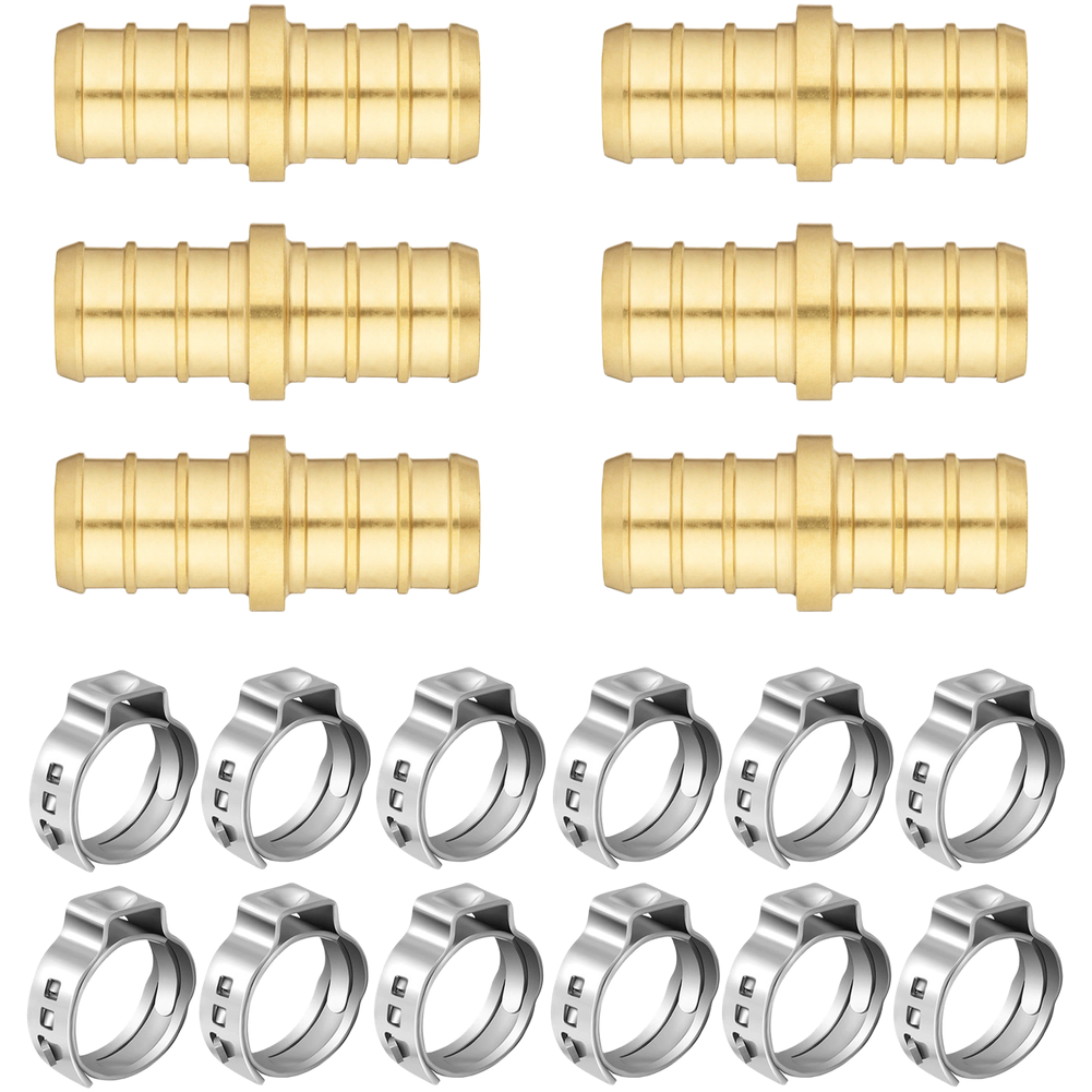 Brass 12 Inch For PEX B Fittings Elbow Coupler Tee with Clamp Set for Plumbing - Picture 11 of 13