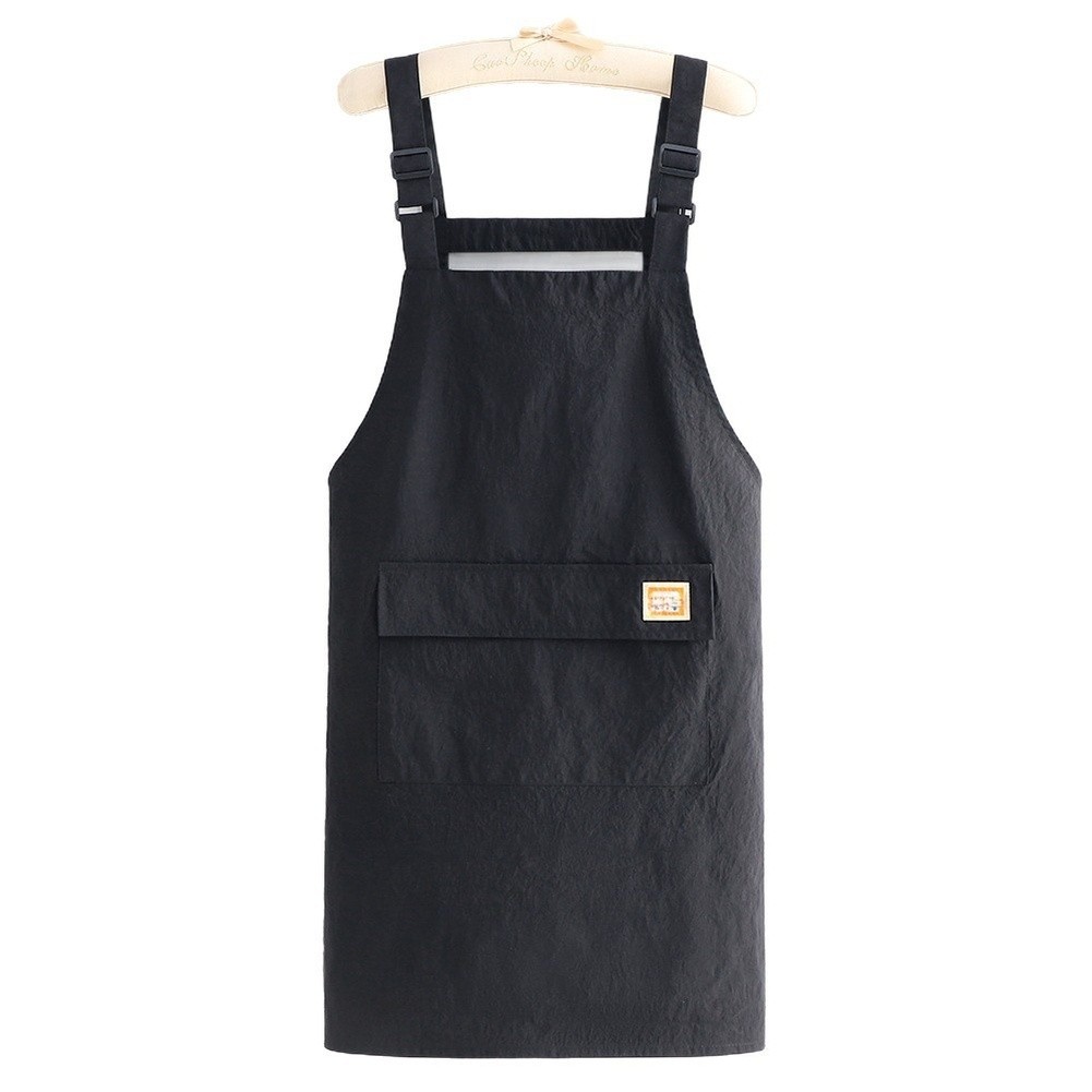 Kitchen Apron Japanese Style Waterproof Material Adjustable Straps Large Pocket