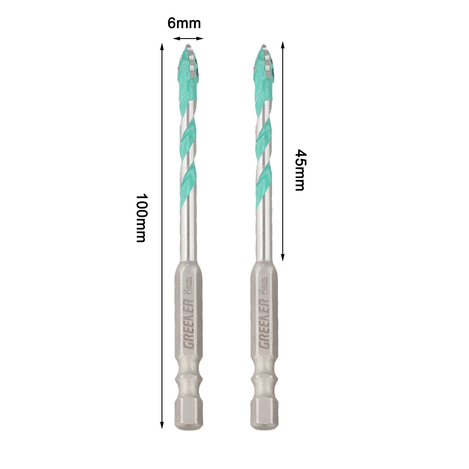 2PC Drill Bits for Glass Wood Metal Tiles Enhanced Performance Options