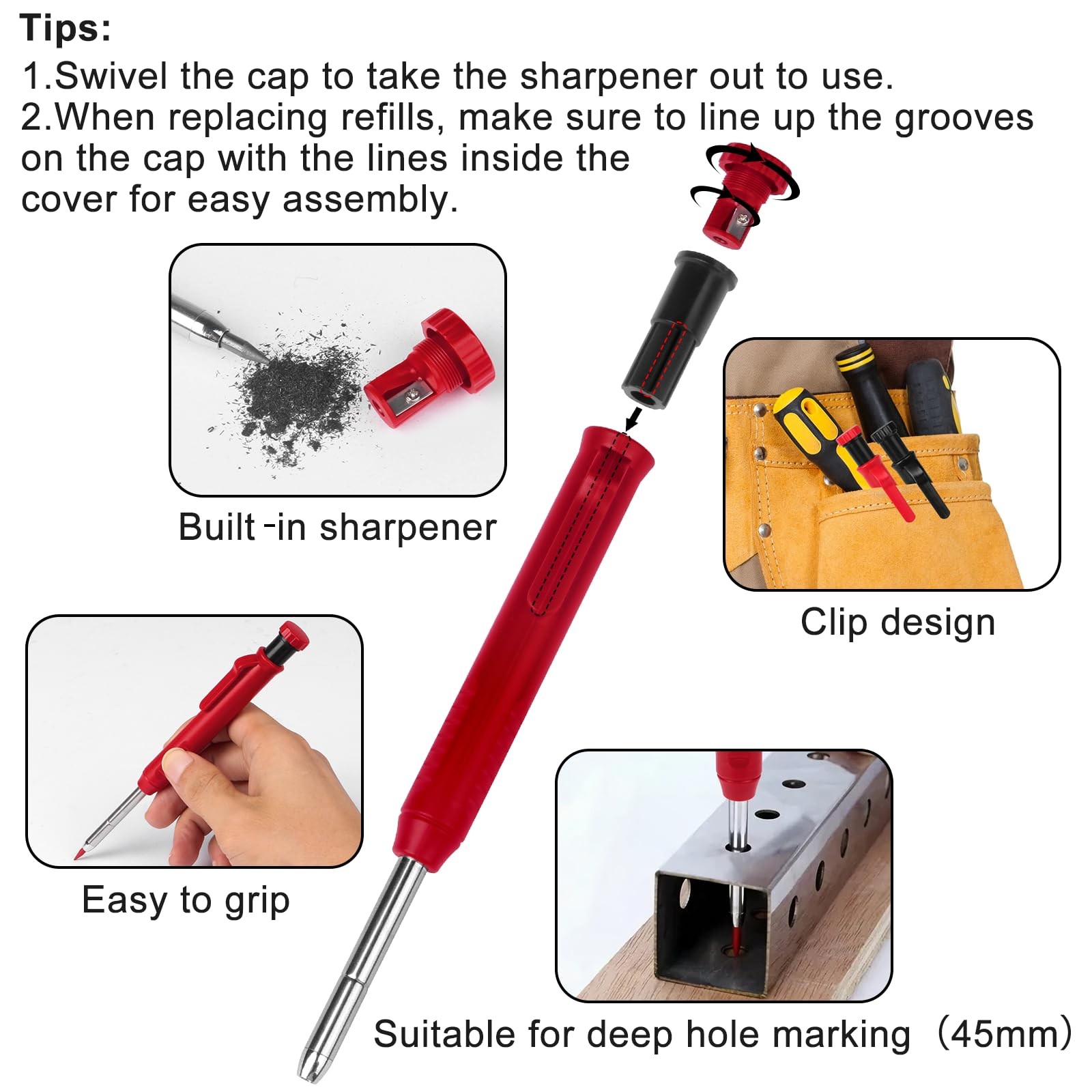 Woodworking Scribing Ruler With Angle Gauge For Construction And Engineering