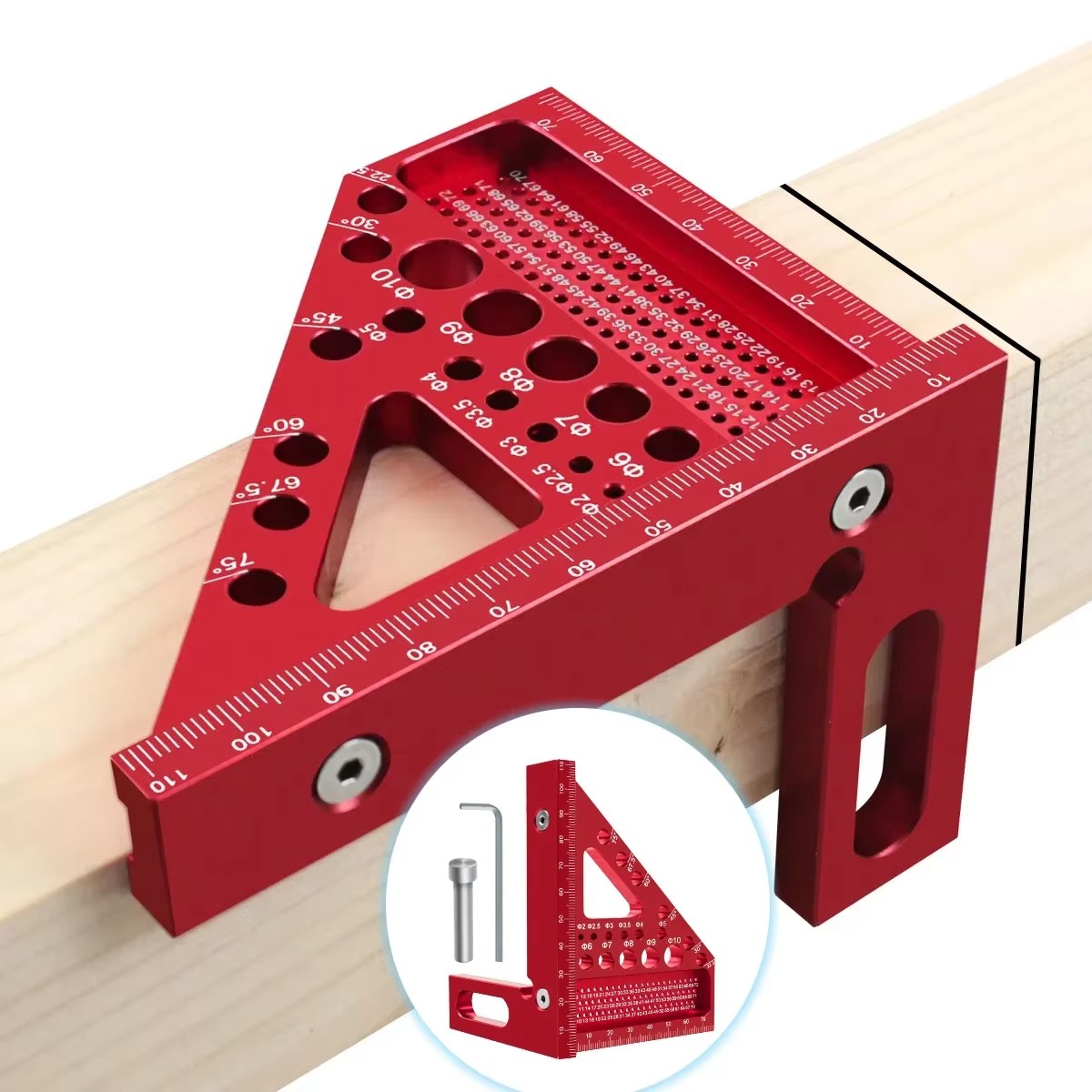 Woodworking Scribing Ruler With Angle Gauge For Construction And Engineering