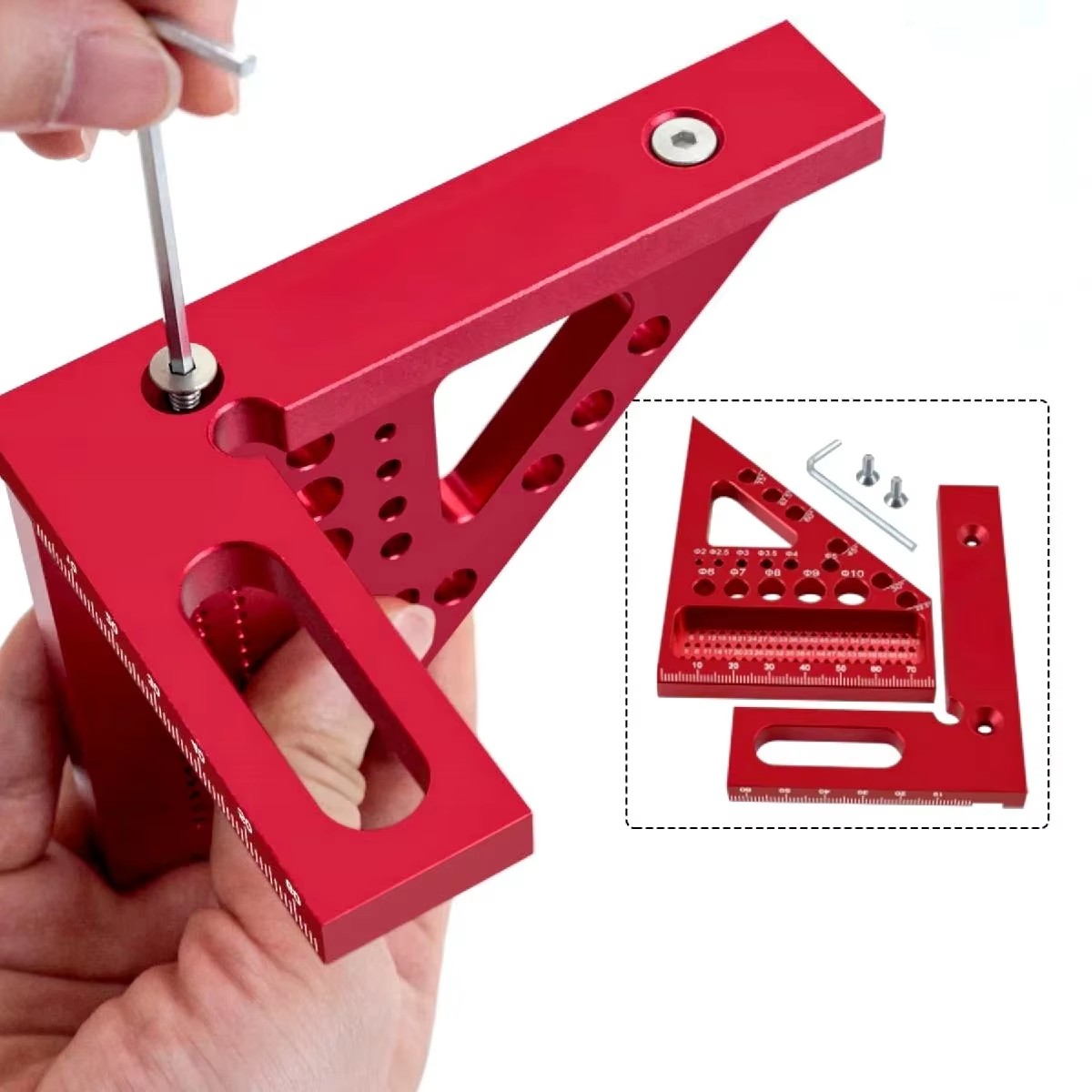 Woodworking Scribing Ruler With Angle Gauge For Construction And Engineering