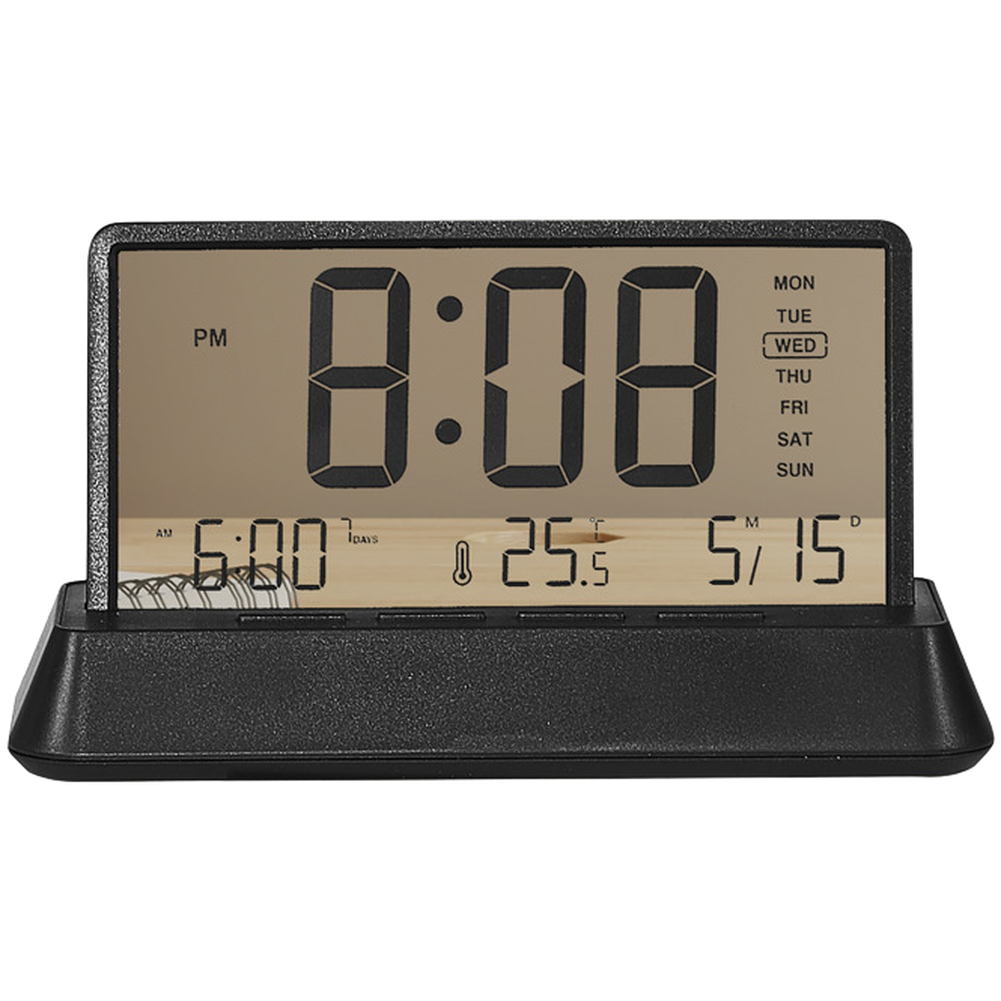 Indoor Thermometer Digital Alarm Clock Calendar Function Minimialist Design