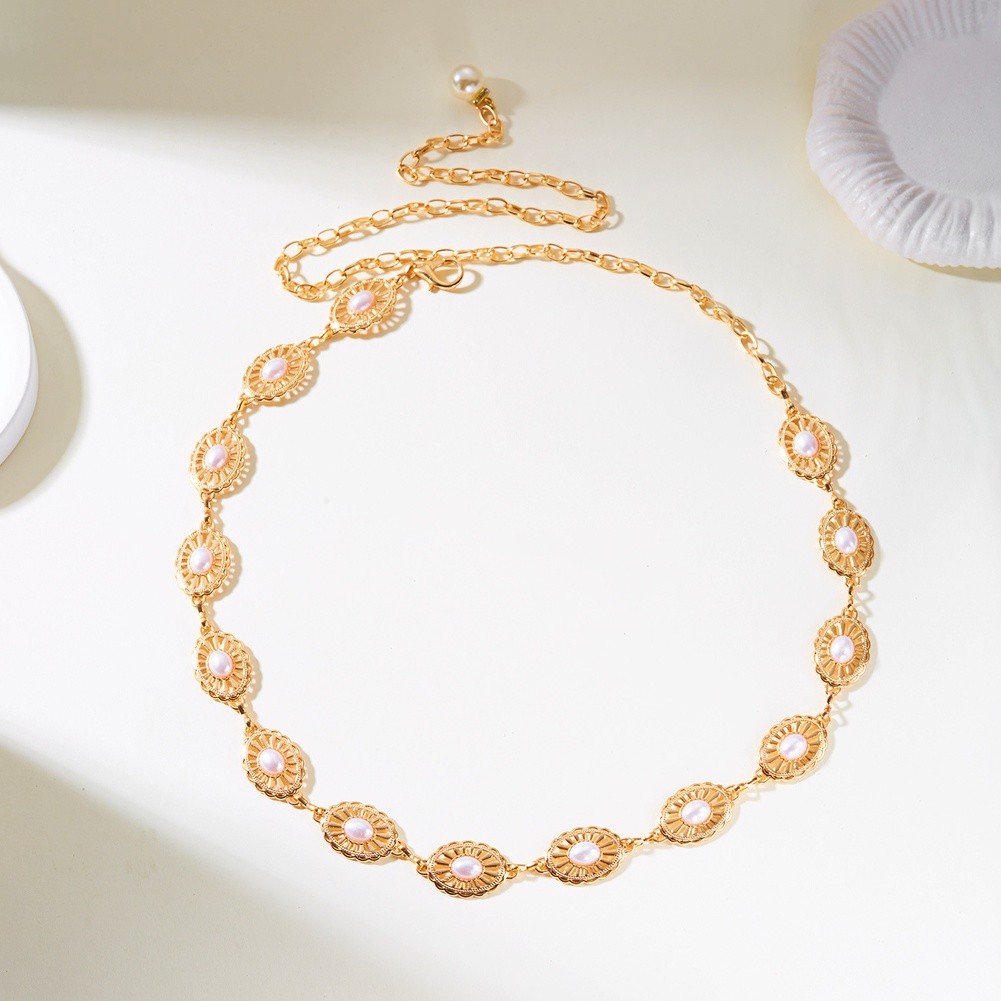 Bohemian Style Waist Chain for Women Vintage Embossed Metal Geometric Design - Picture 40 of 42