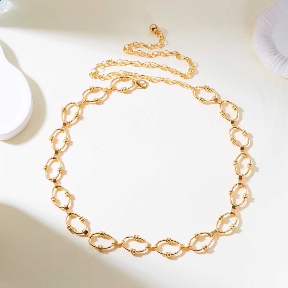 Bohemian Style Waist Chain for Women Vintage Embossed Metal Geometric Design - Picture 15 of 42