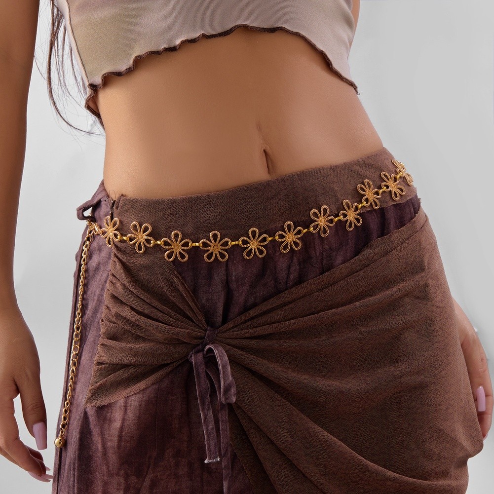 Bohemian Style Waist Chain for Women Vintage Embossed Metal Geometric Design - Picture 22 of 42