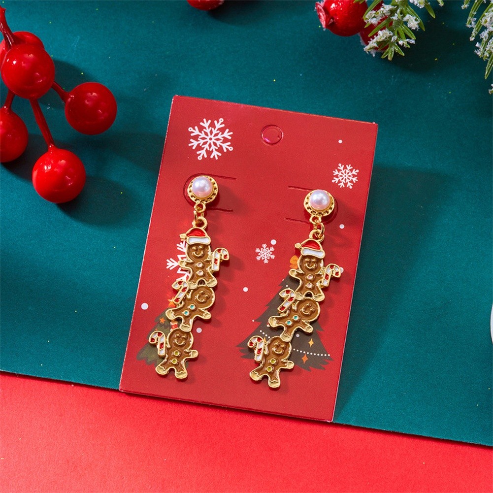 Boucles d'oreilles personnage de Noël avec motif pendant avec bonhomme de neige - Picture 37 of 51