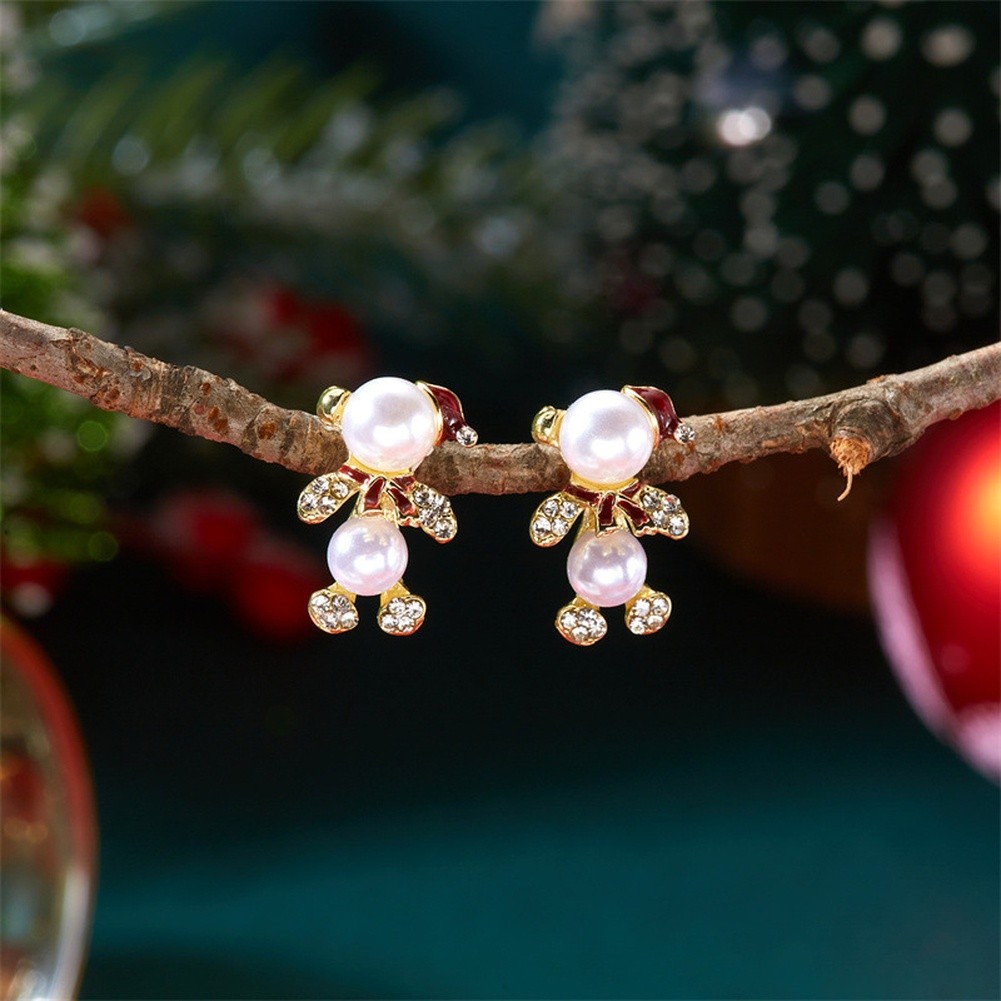 Boucles d'oreilles personnage de Noël avec motif pendant avec bonhomme de neige - Picture 50 of 51
