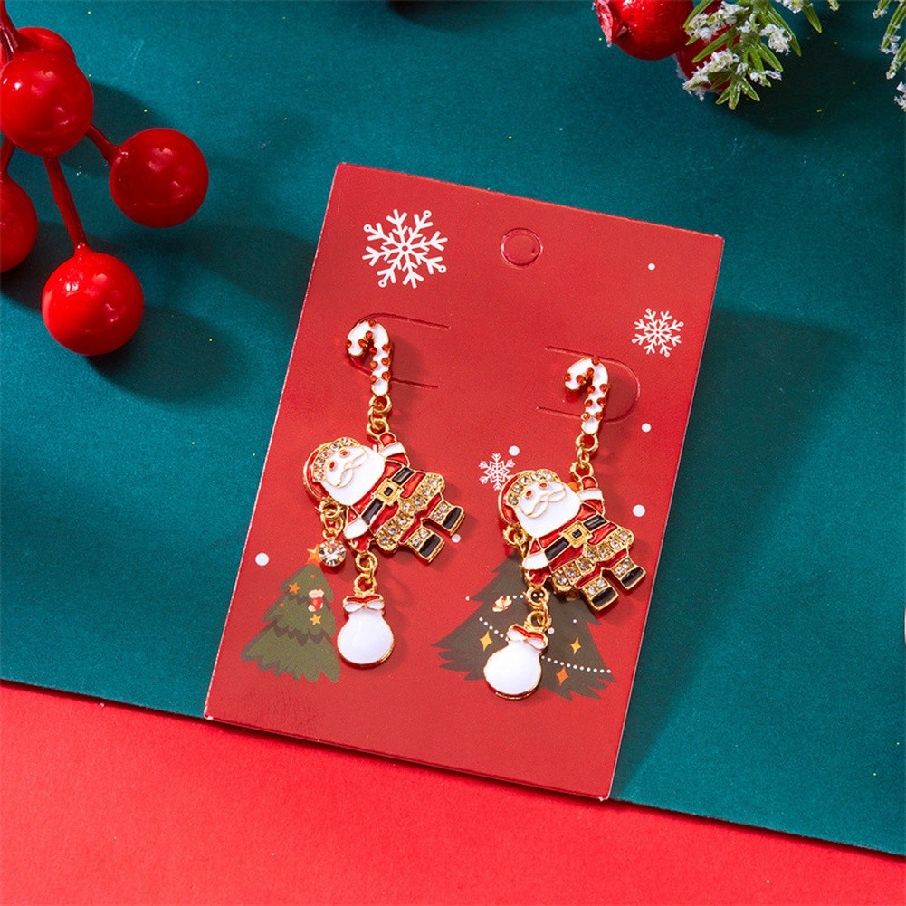 Boucles d'oreilles personnage de Noël avec motif pendant avec bonhomme de neige - Picture 42 of 51