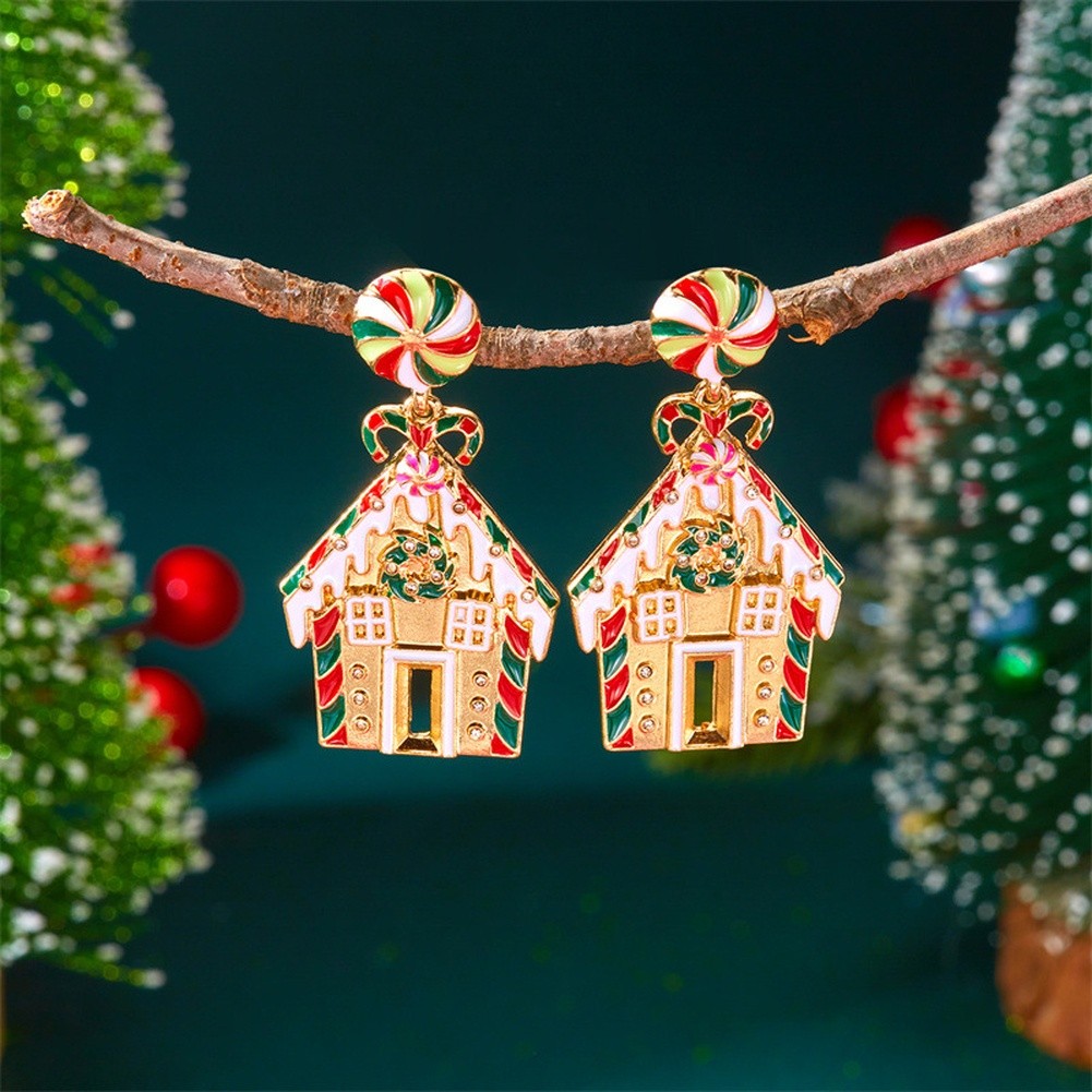 Boucles d'oreilles personnage de Noël avec motif pendant avec bonhomme de neige - Picture 30 of 51