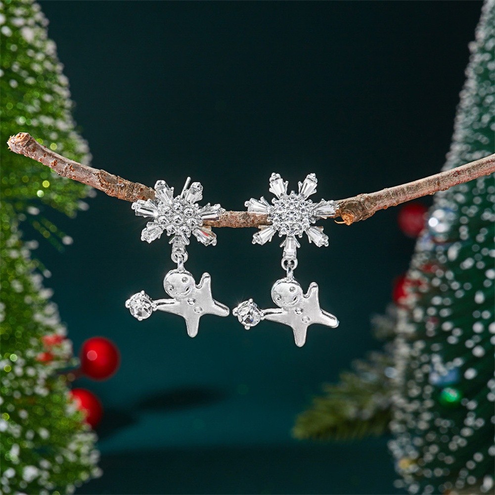 Boucles d'oreilles personnage de Noël avec motif pendant avec bonhomme de neige - Picture 46 of 51