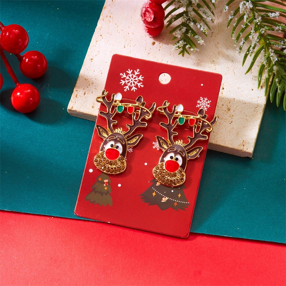 Boucles d'oreilles personnage de Noël avec motif pendant avec bonhomme de neige - Picture 34 of 51