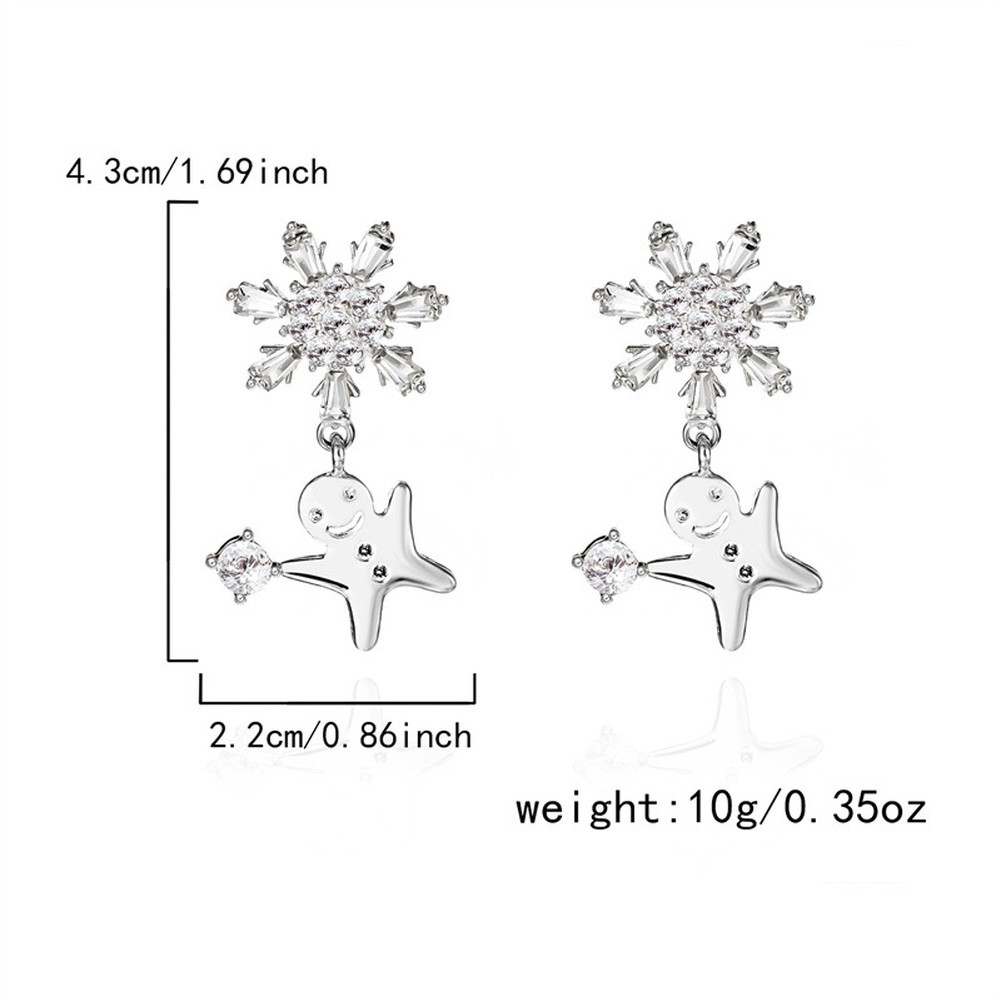 Boucles d'oreilles personnage de Noël avec motif pendant avec bonhomme de neige - Picture 47 of 51