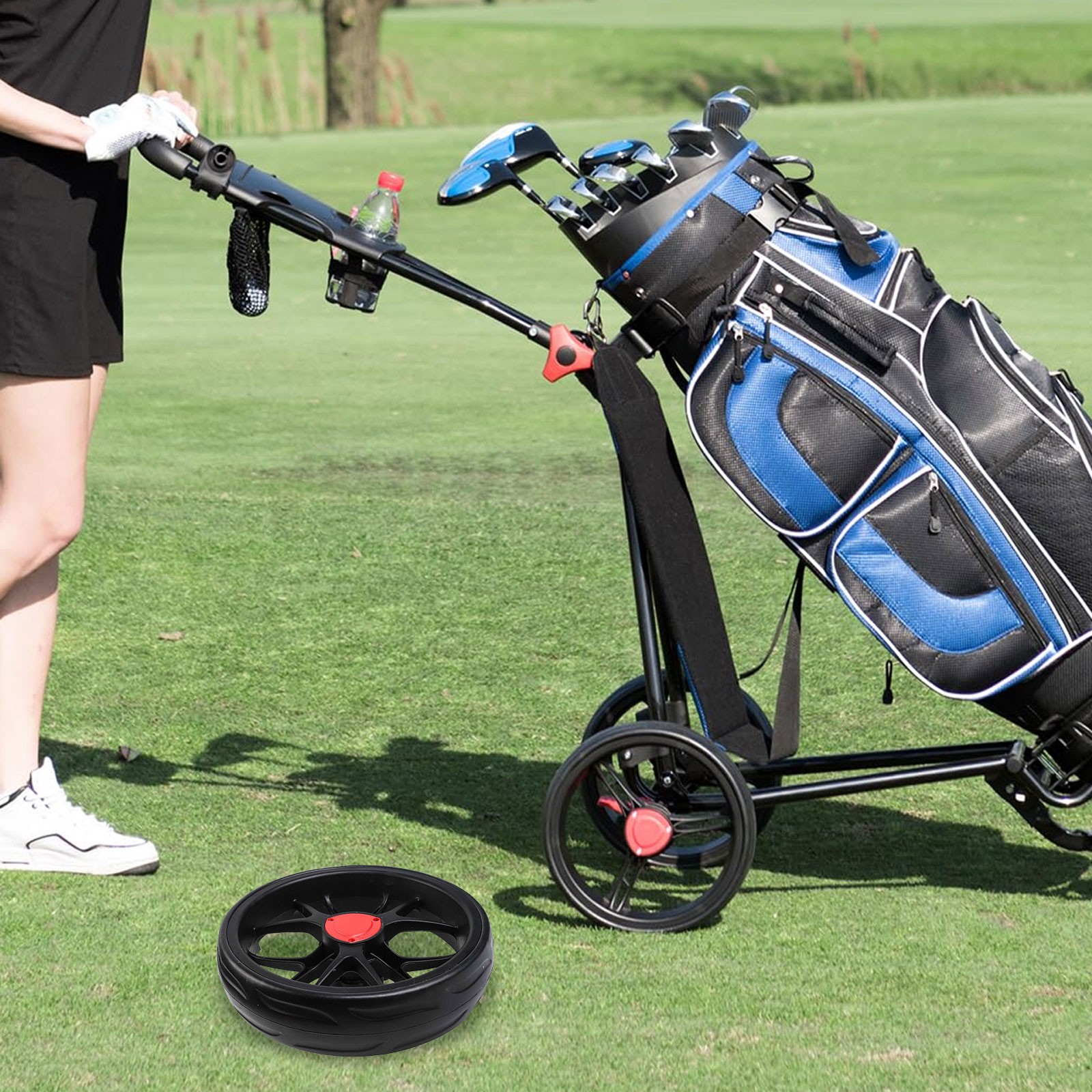 Golftrolley Rad Schieberad Golfplatz Outdoor Sport Ersatzrad - Picture 14 of 27