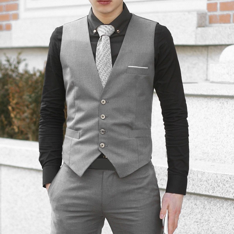 Gilet Tuxedo Fashion Suit Formal Men’s Waistcoat 2017 Top Vest Slim Business