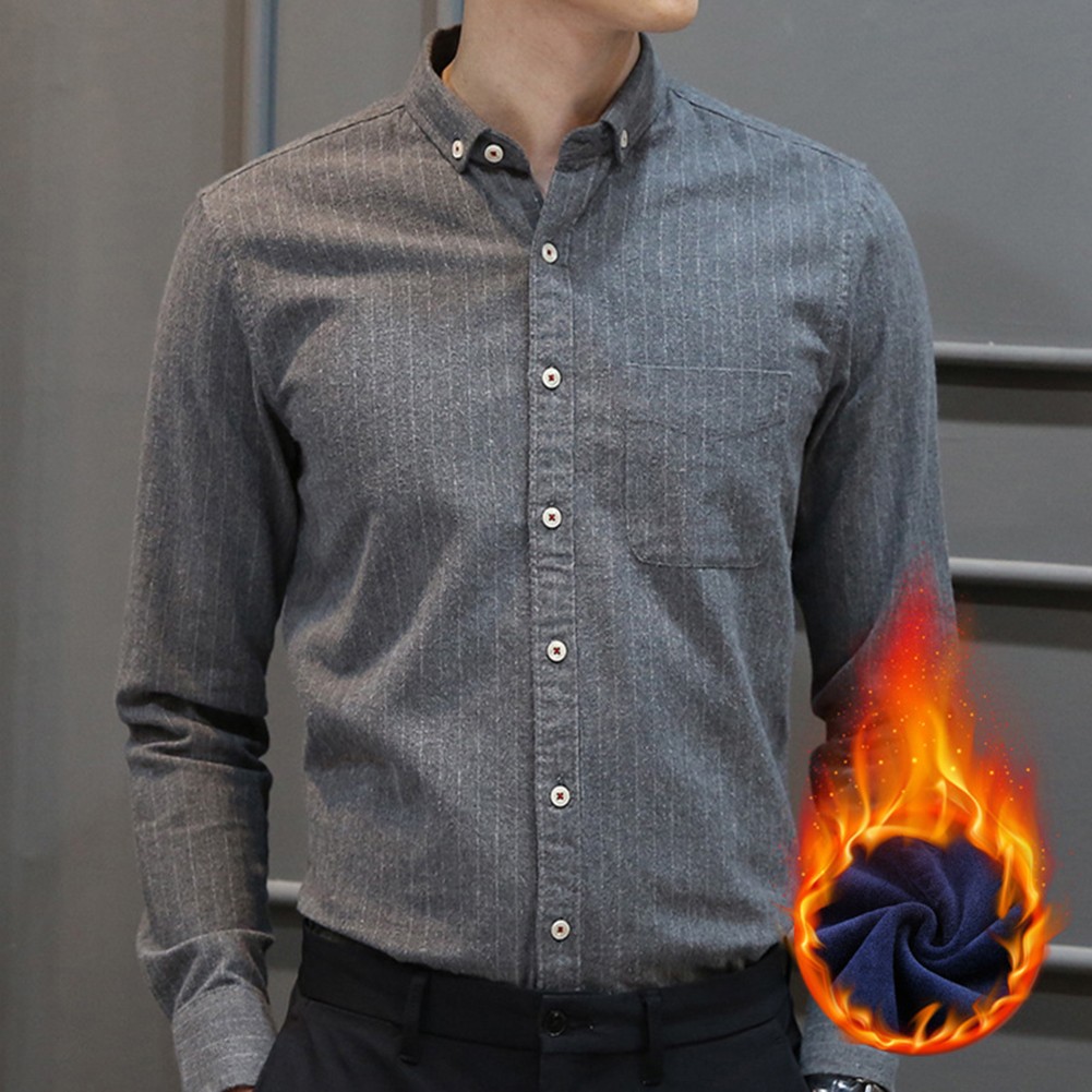Men’s Solid and Striped Shirt for Daily Use in Multiple Colors Including Black