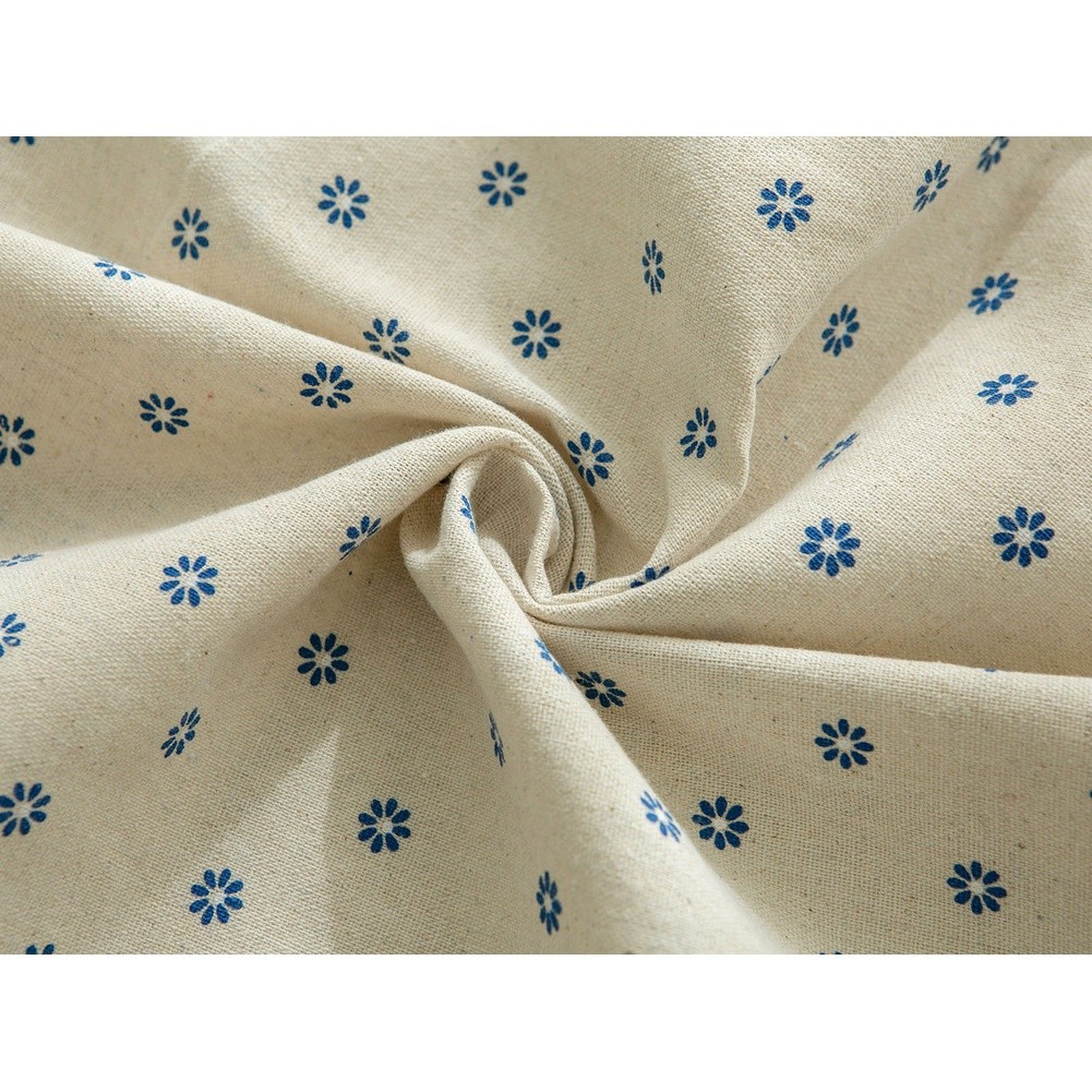 Rectangular Tablecloth 140x160cm Blue Daisy Print Polyester Cotton with Fringe - Picture 28 of 31