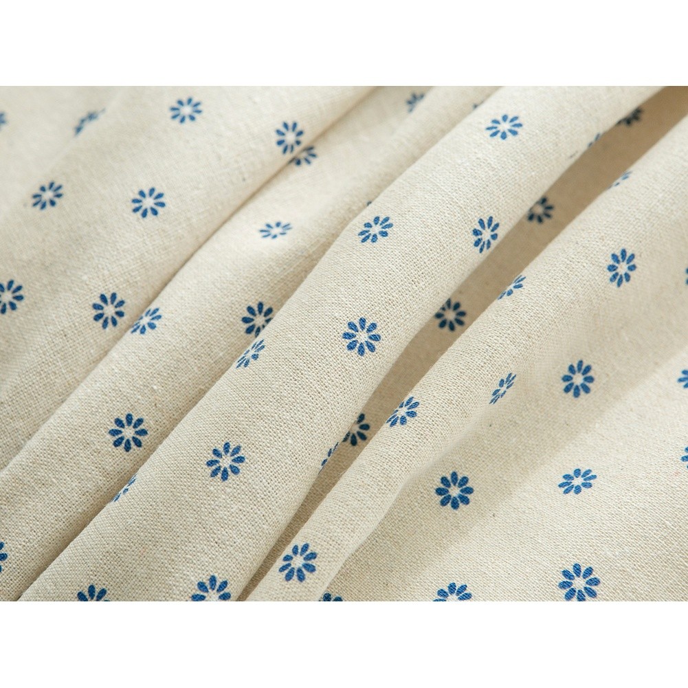 Rectangular Tablecloth 140x160cm Blue Daisy Print Polyester Cotton with Fringe - Picture 24 of 31