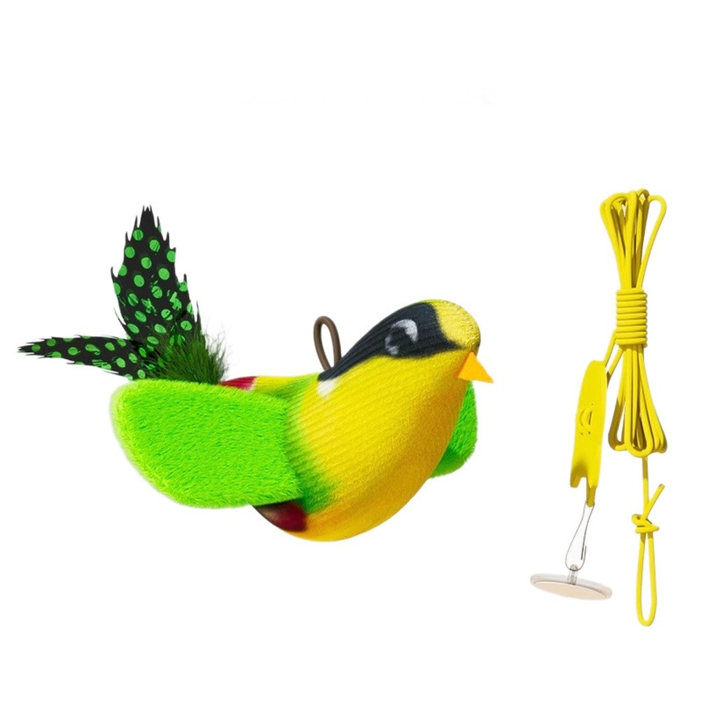 Catnip Bird Toy with Realistic Feathers and Interactive Chirping Sound