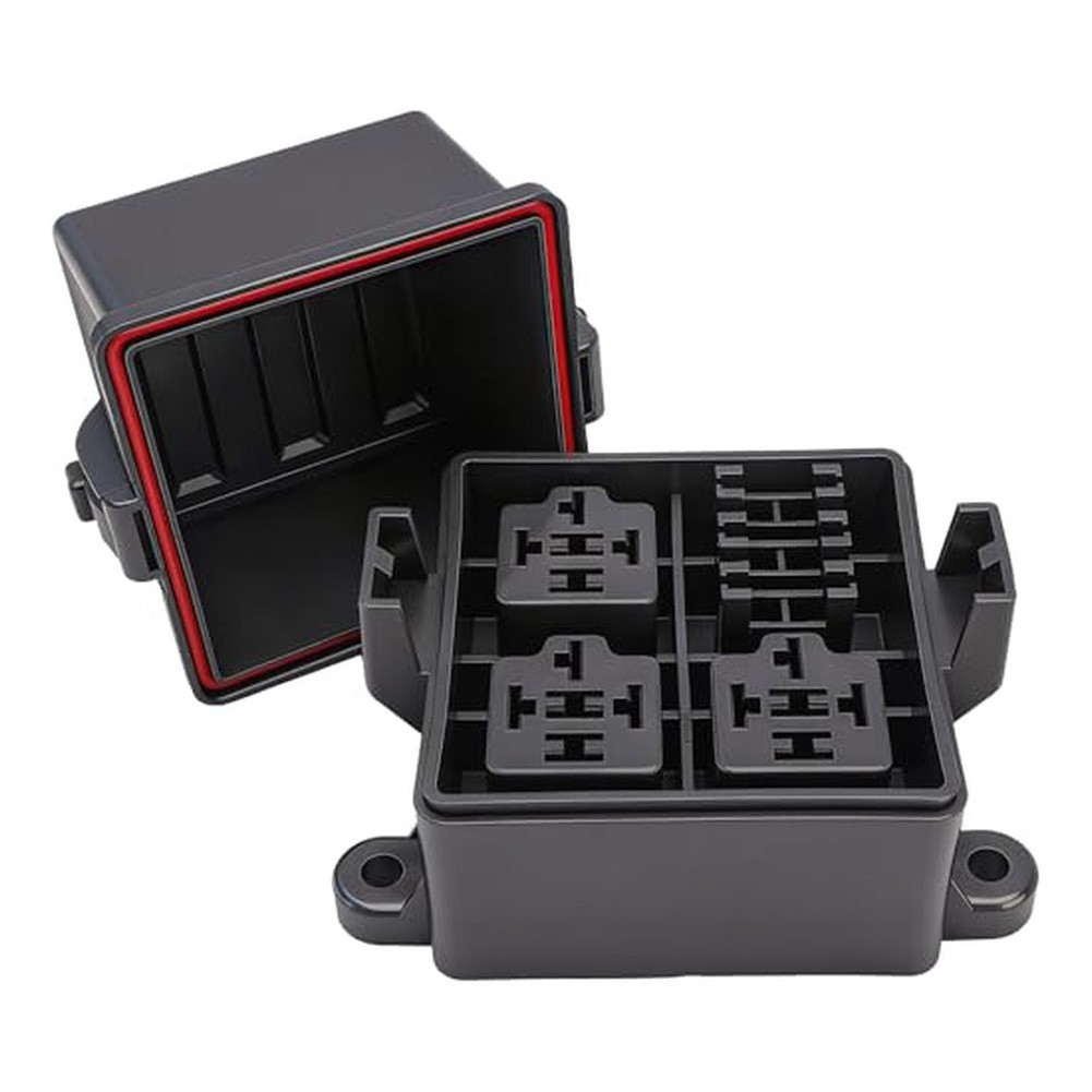 12V 3 Way Fuse Relay Box with Waterproof Top Bottom Cover Blade Fuse Slots
