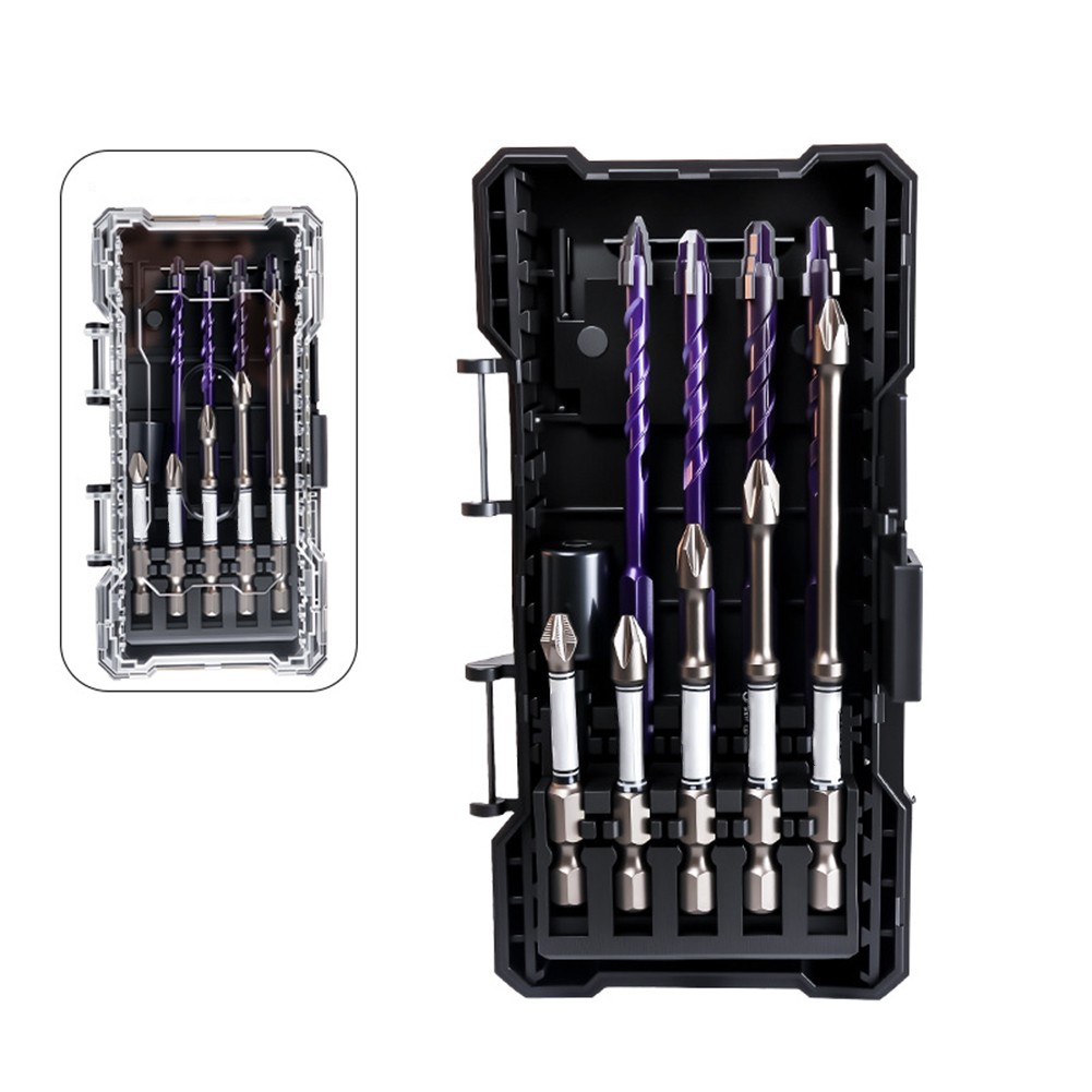 Tile Punching Drill Bit Four Flute Eccentric Screwdriver Bit Combination - Picture 8 of 21