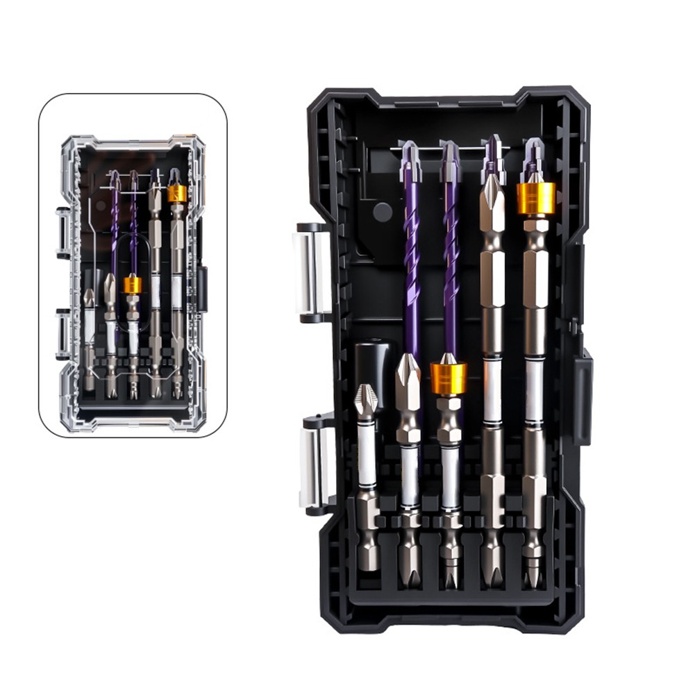 Tile Punching Drill Bit Four Flute Eccentric Screwdriver Bit Combination - Picture 17 of 21