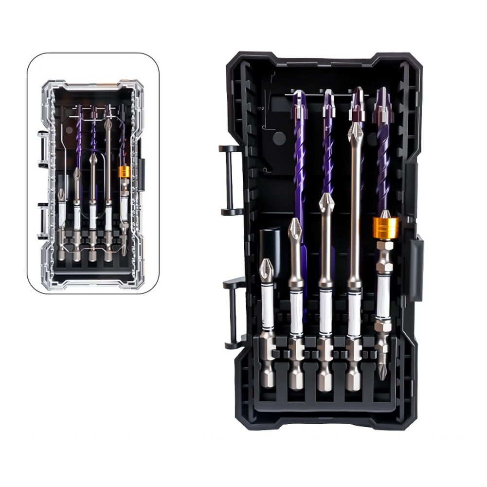 Tile Punching Drill Bit Four Flute Eccentric Screwdriver Bit Combination - Picture 13 of 21