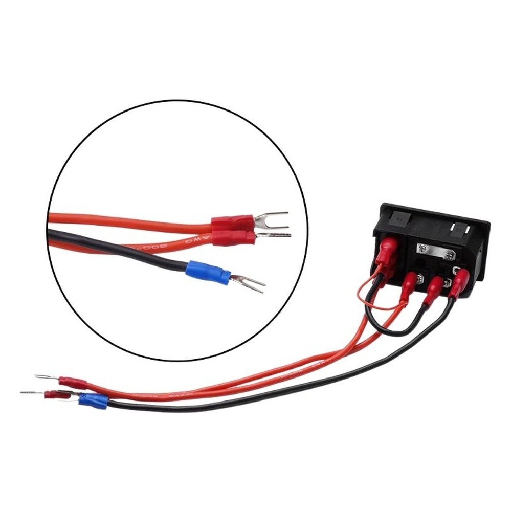 Fuse Protected Power Switch Socket 10A for 3D Printer 220V 110V Pre Wired