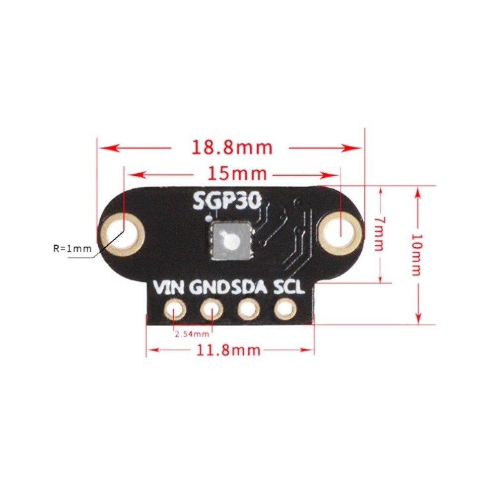 SGP30 Gas Sensor Module with Wide Operating Voltage and Easy Integration