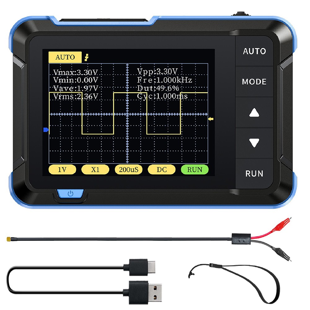 SO152 Handheld Digital Oscilloscope for Basic Testing 2 5MSas 200KHz Bandwidth